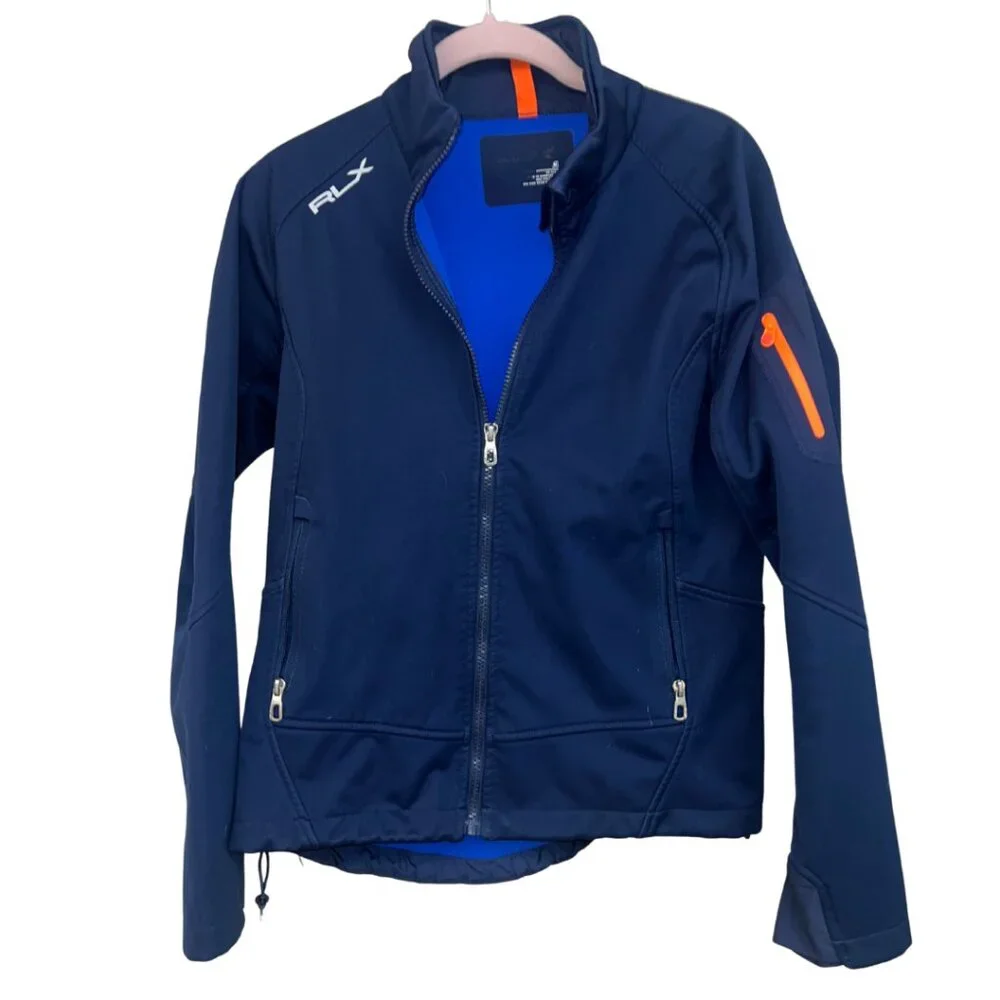 RLX Ralph Lauren Women's Spring Navy Blue Performance Windbreaker Jacket – M - Picture 1 of 11
